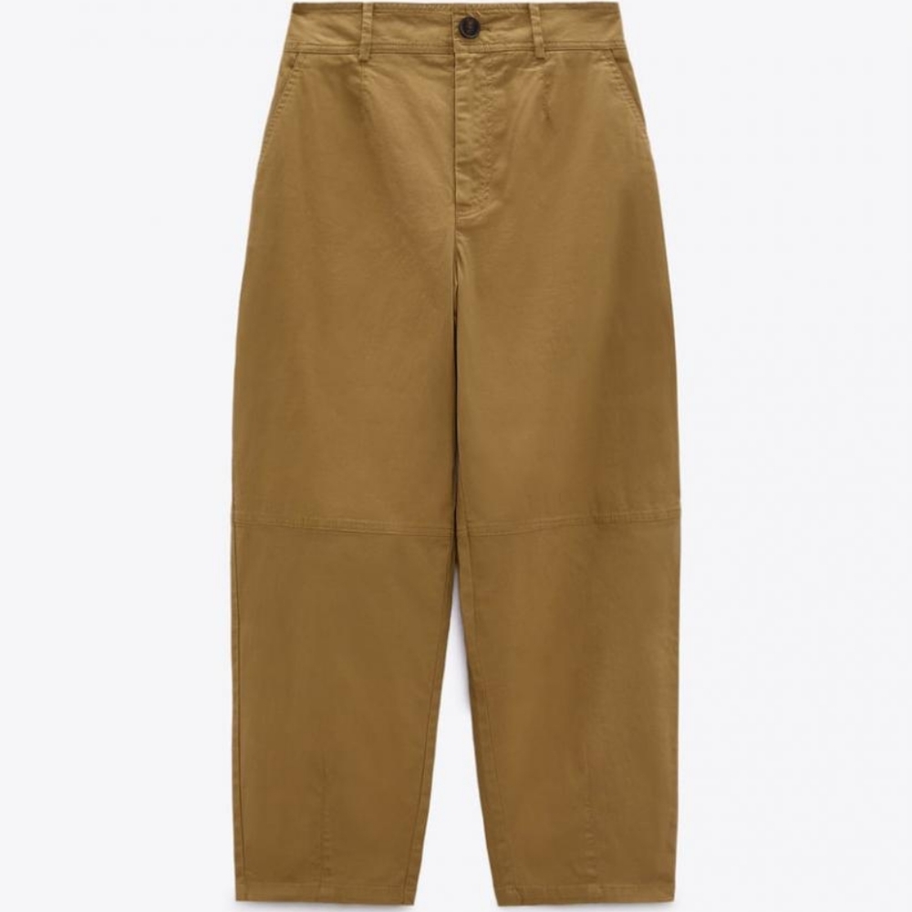 Zara NWT 100% cotton slouchy pants S - Picture 6 of 9